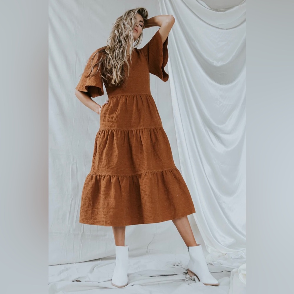 Salt Eagle Wood Tiered Maxi Dress